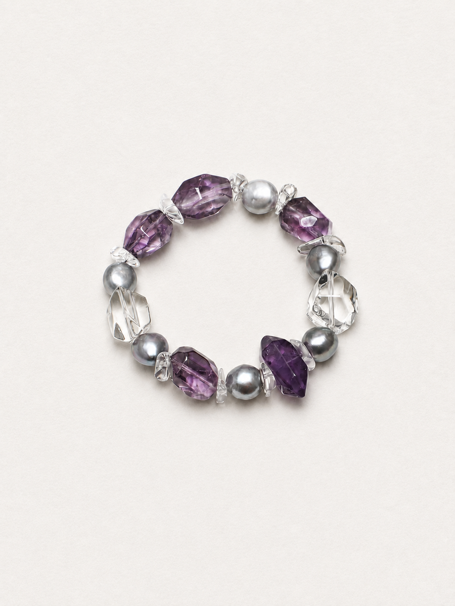 Violet Eclipse —— Amethyst Pearl Bracelet