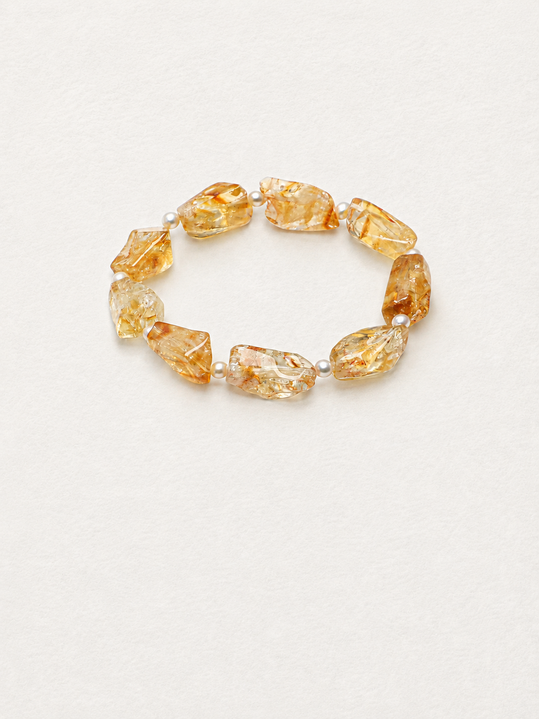 Amber Light —— Brazilian Citrine Pearl Bracelet