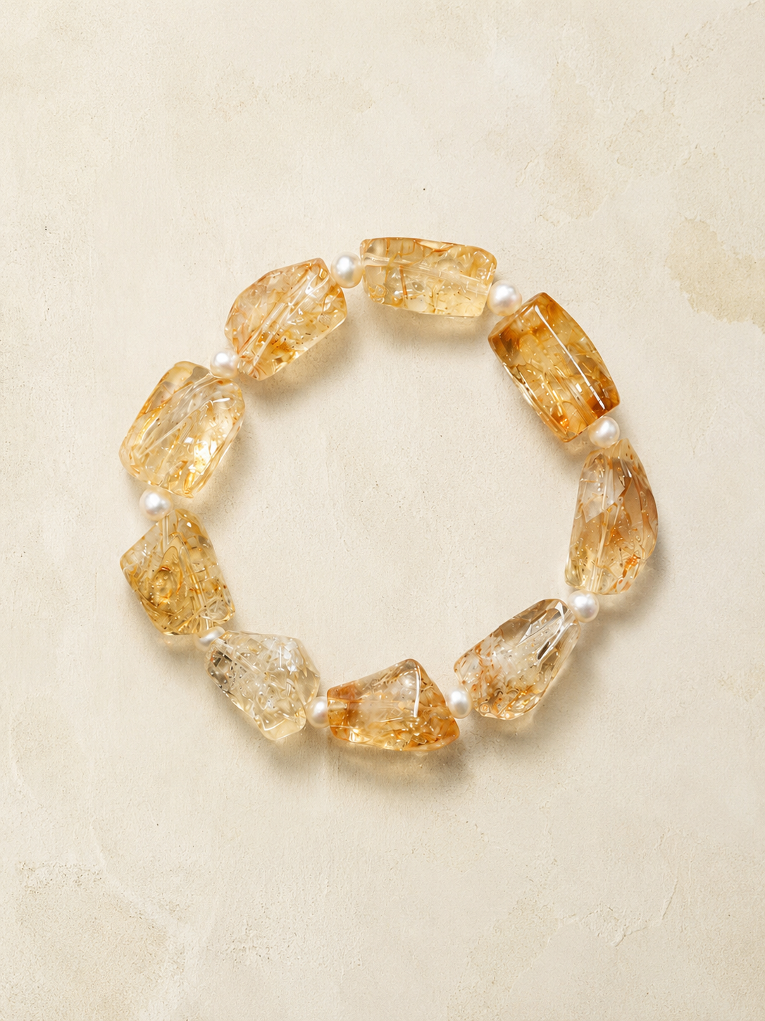 Amber Light —— Brazilian Citrine Pearl Bracelet