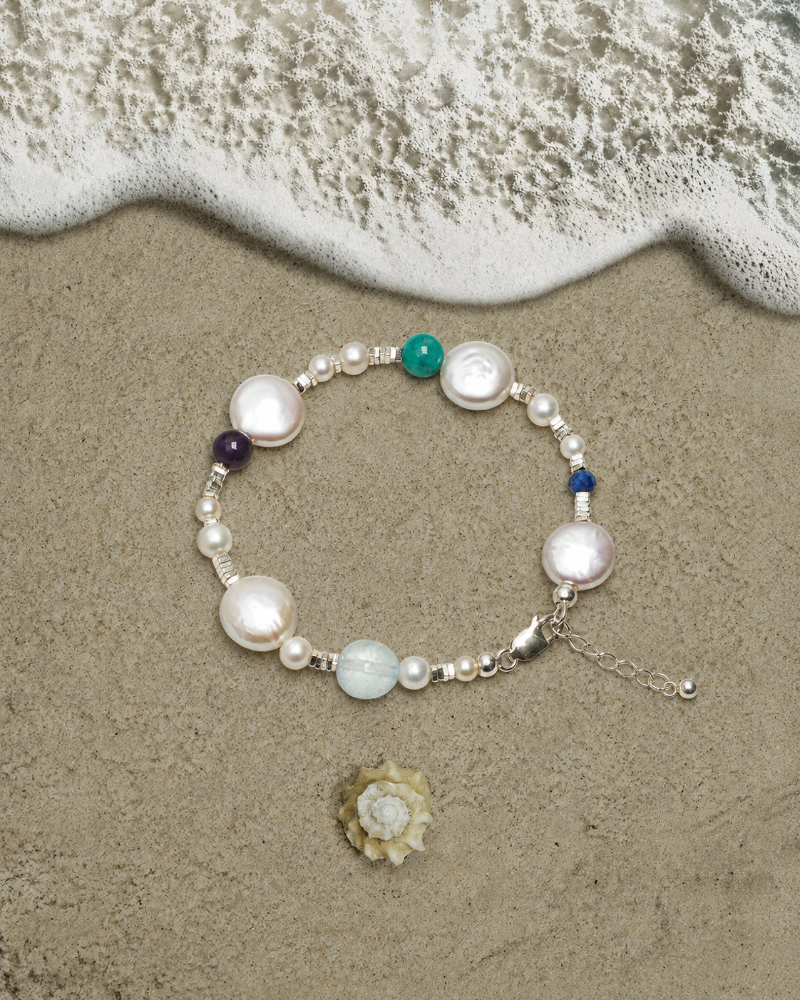 LUMERUNE Bonbon Gemstone and Pearl Bracelet — colorful gemstones and pearls