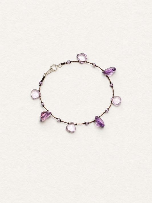 LUMERUNE Dewdrop Amethyst Bracelet — amethyst drops on a delicate strand