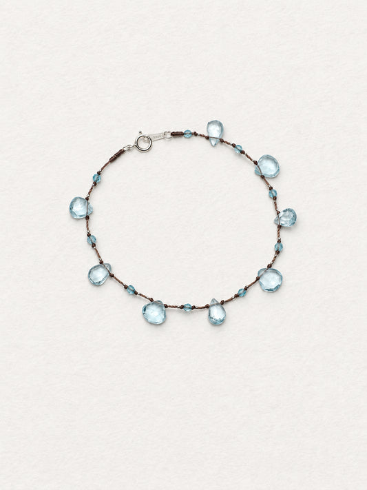 LUMERUNE Dewdrop Blue Topaz Bracelet — blue topaz, amethyst and green gemstone drops