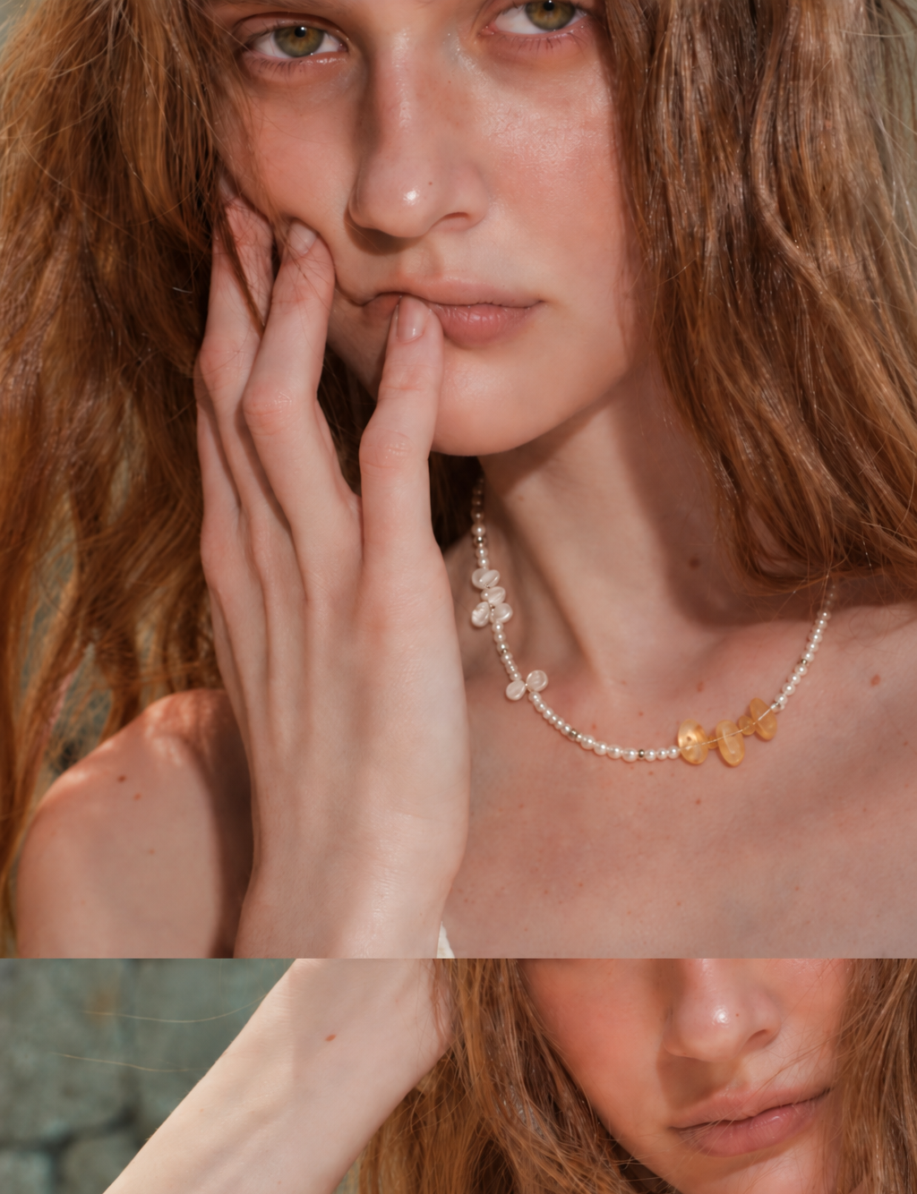 LUMERUNE Bloom Pearl Necklace With Citrine — delicate pearls with warm citrine accents