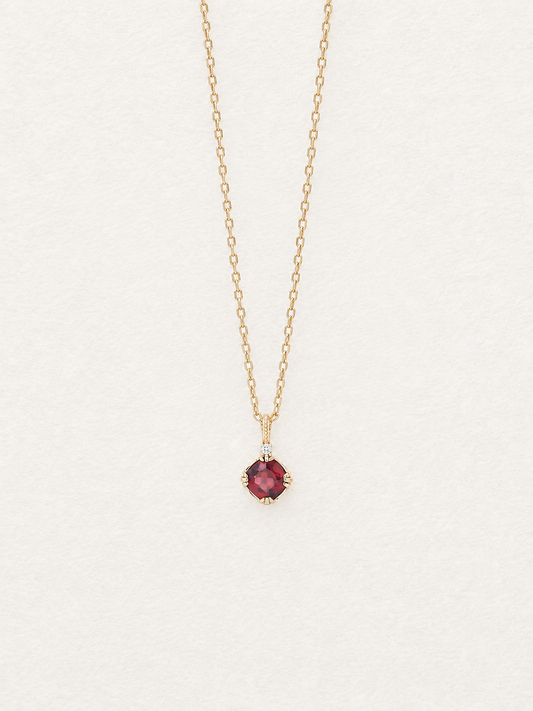 Collier à pendentif réversible en grenat