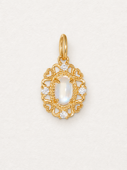 Lace – Pendentif en pierre de lune bleue