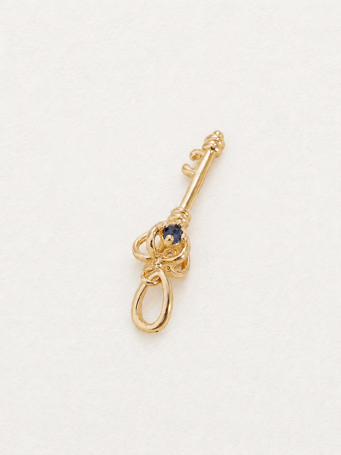 Sapphire Moissanite Reversible Key Pendant