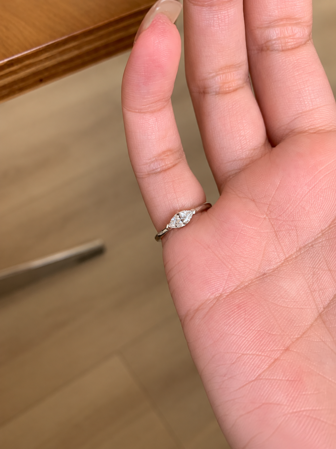 Marquise White Zircon Ring