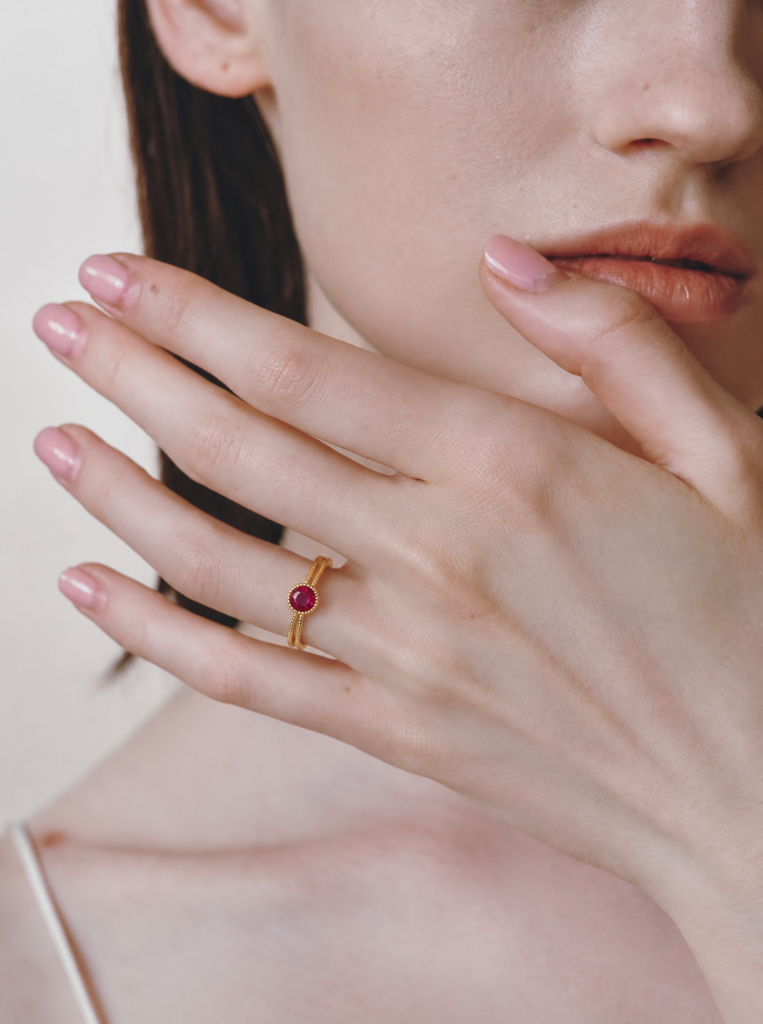 Cherry Red Zircon Ring