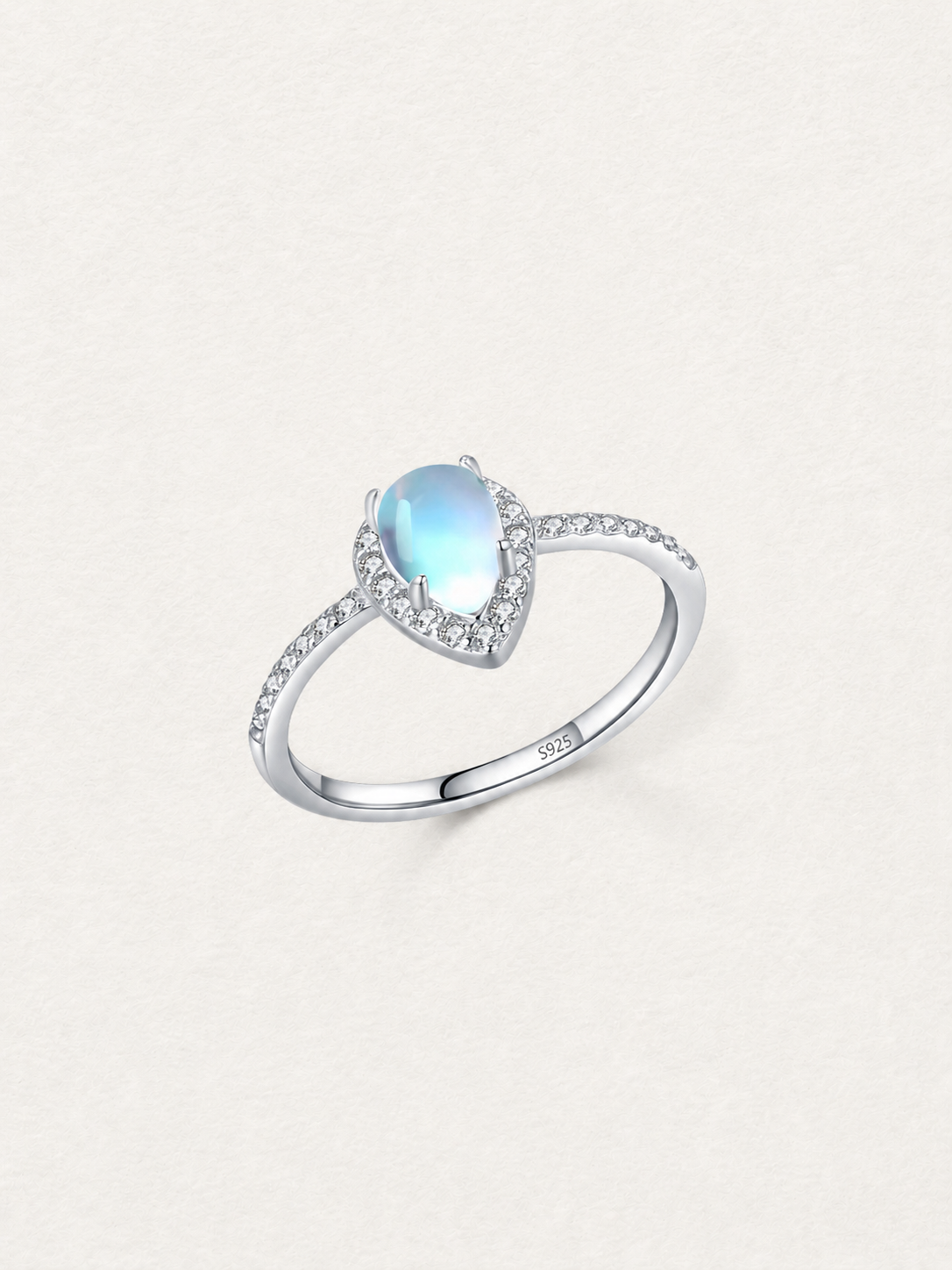 Moonstone Halo Ring