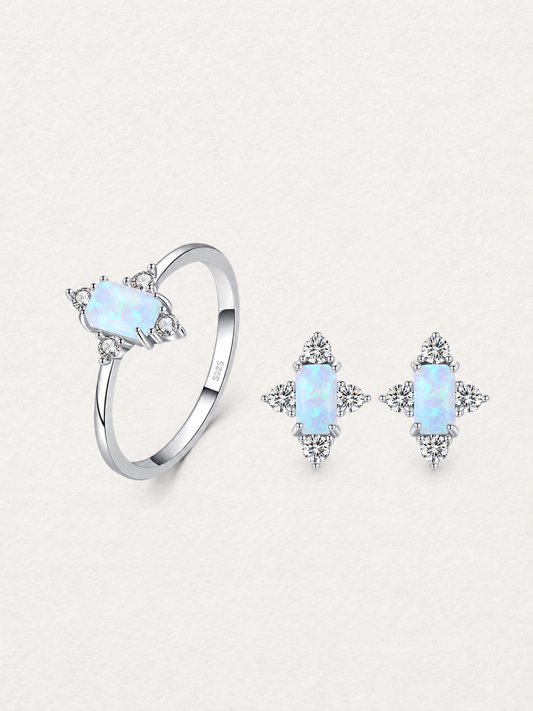 Snowflake Opal Stud Earrings