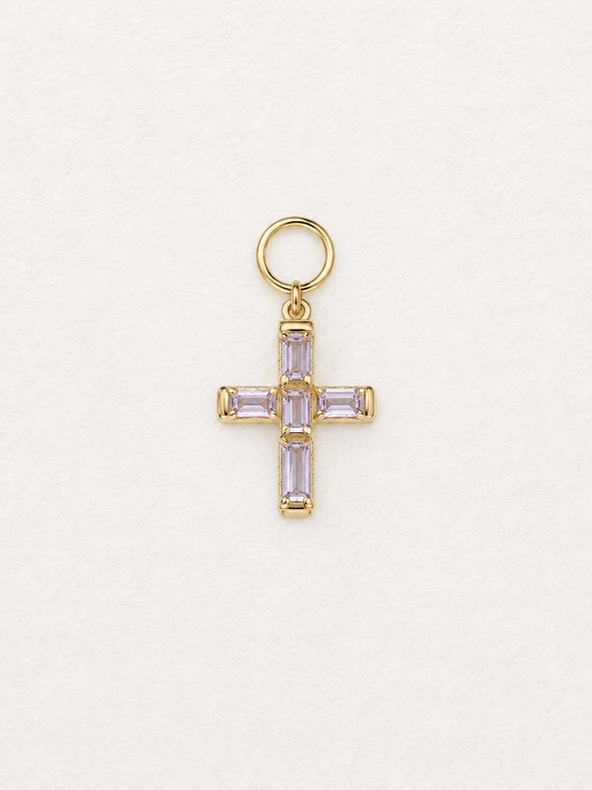 LUMERUNE Cross Amethyst Pendant, shown as a jewelry design example