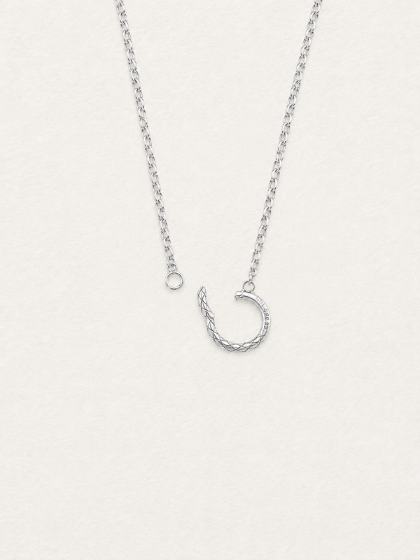 White Zircon Circle Necklace White Gold