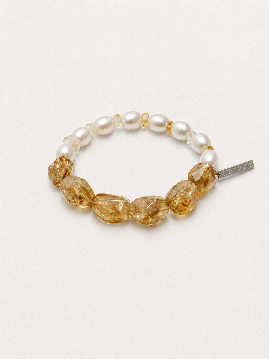 Citrine bracelet with freshwater pearls