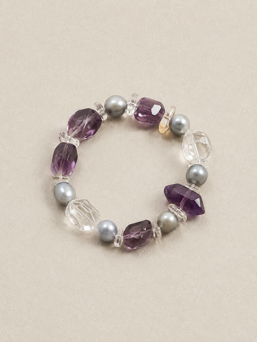 Violet Eclipse —— Amethyst Pearl Bracelet