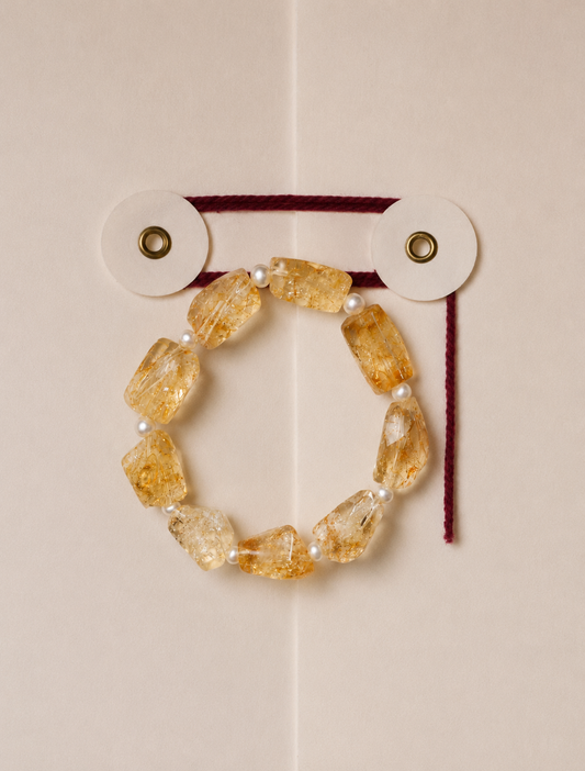 Amber Light —— Brazilian Citrine Pearl Bracelet