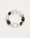 Earthbound Glow —— Tiger Eye, Smoky Quartz & Pearl Bracelet