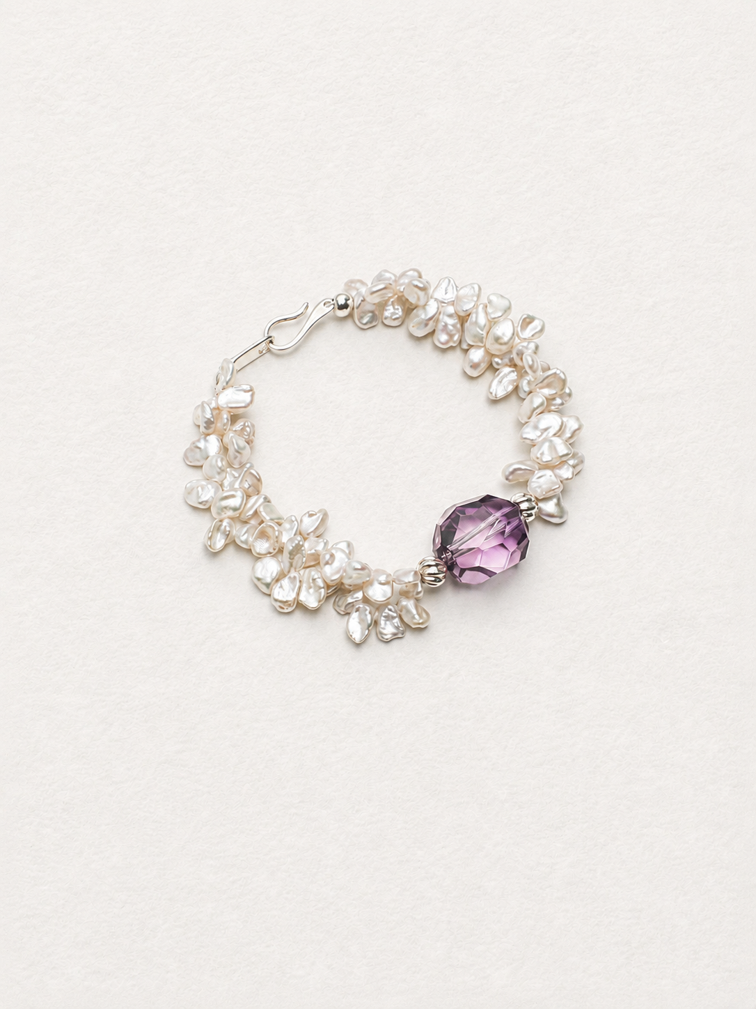 Violet Bloom —— Amethyst & Keshi Pearl Bracelet