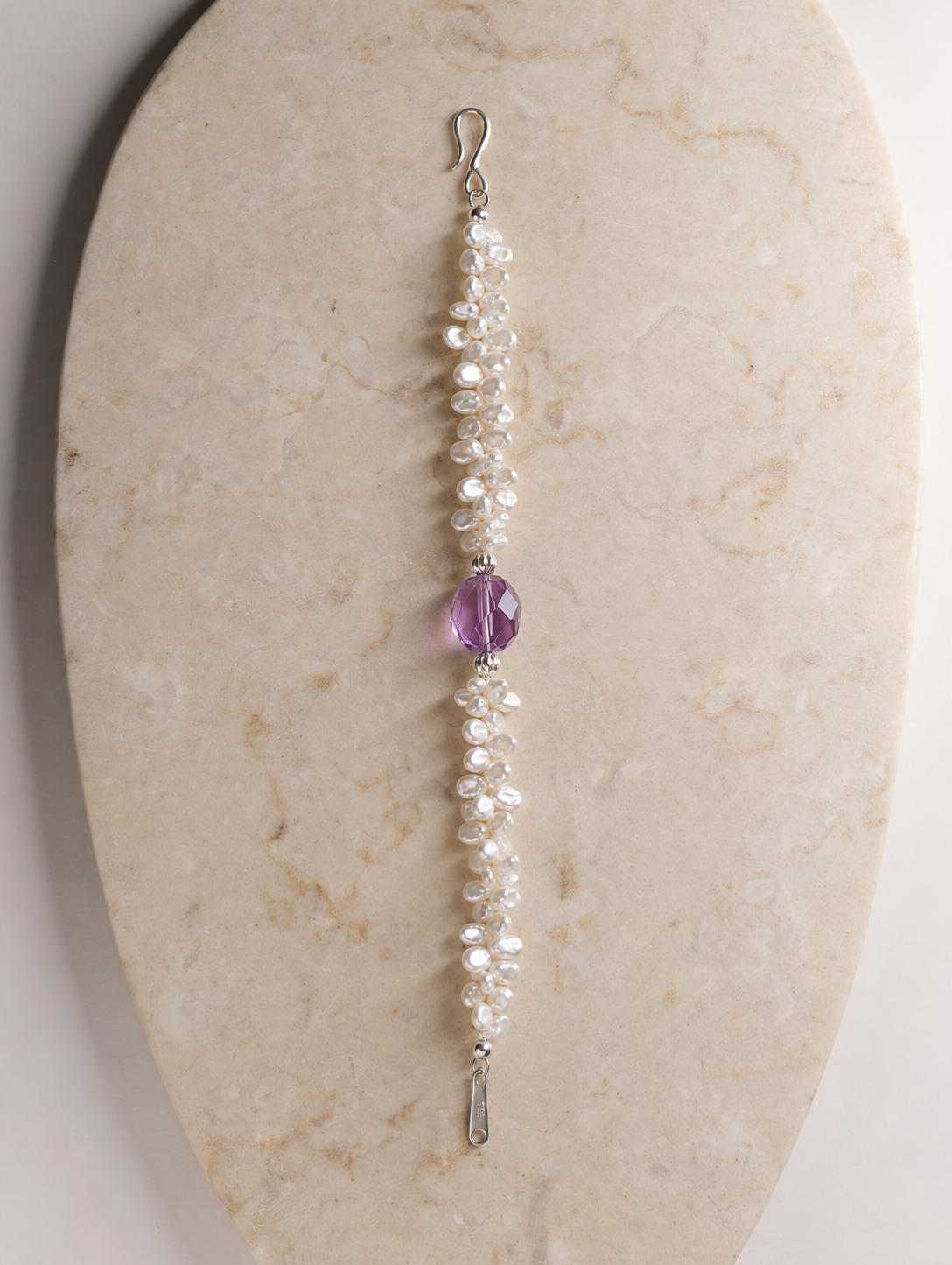 Violet Bloom —— Amethyst & Keshi Pearl Bracelet