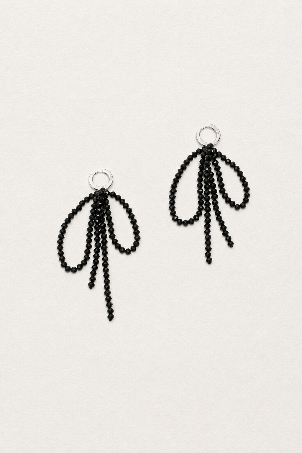 Midnight Ribbon —— Black Tourmaline Tassel Earrings