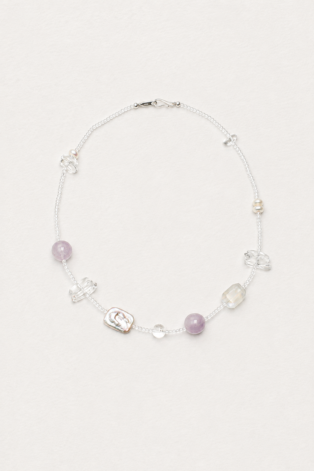 Moonveil Trace —— Amethyst, Moonstone & Pearl Necklace