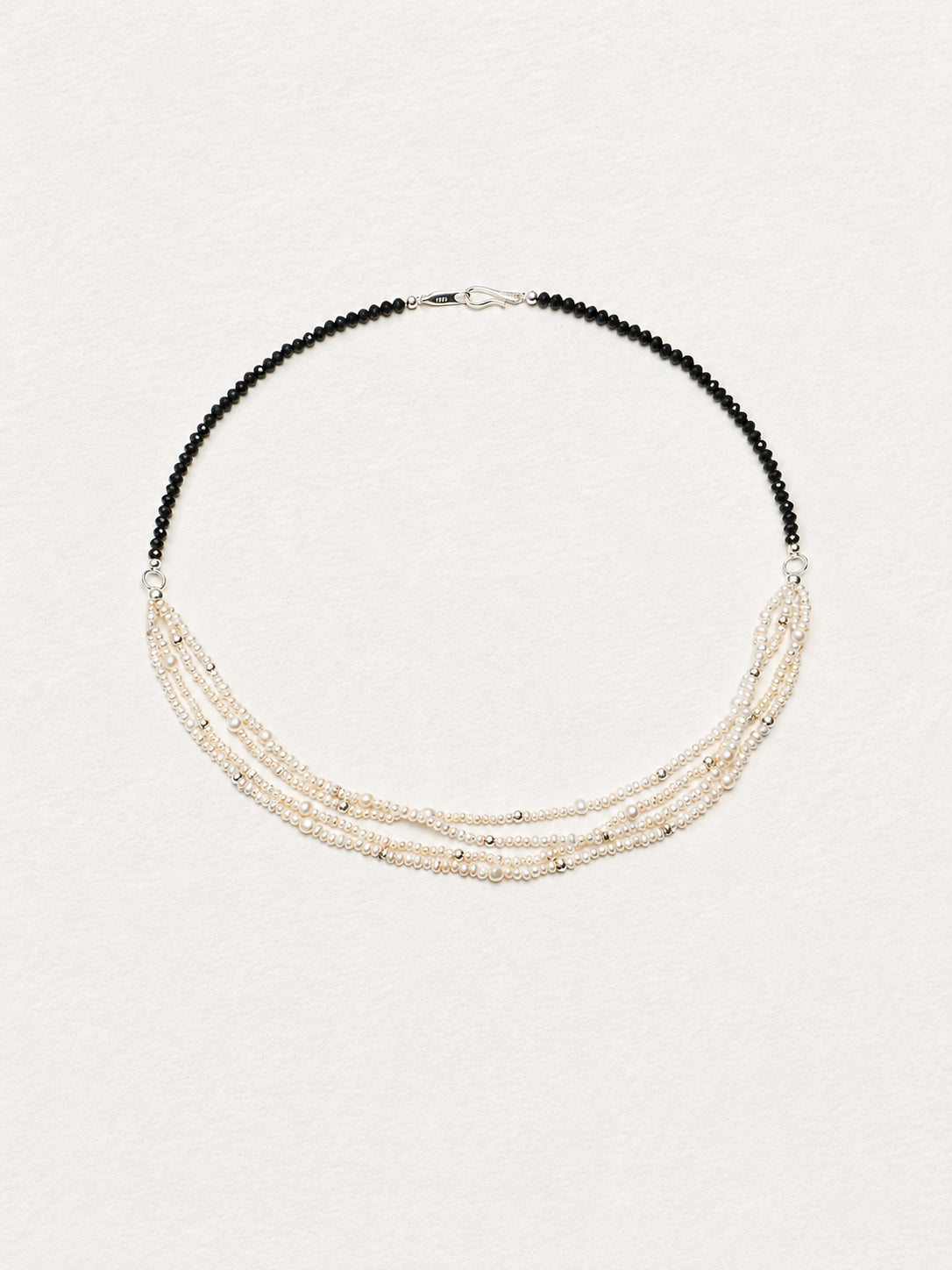 LUMERUNE Muse Black Tourmaline Necklace With Pearl — black tourmaline and layered pearls