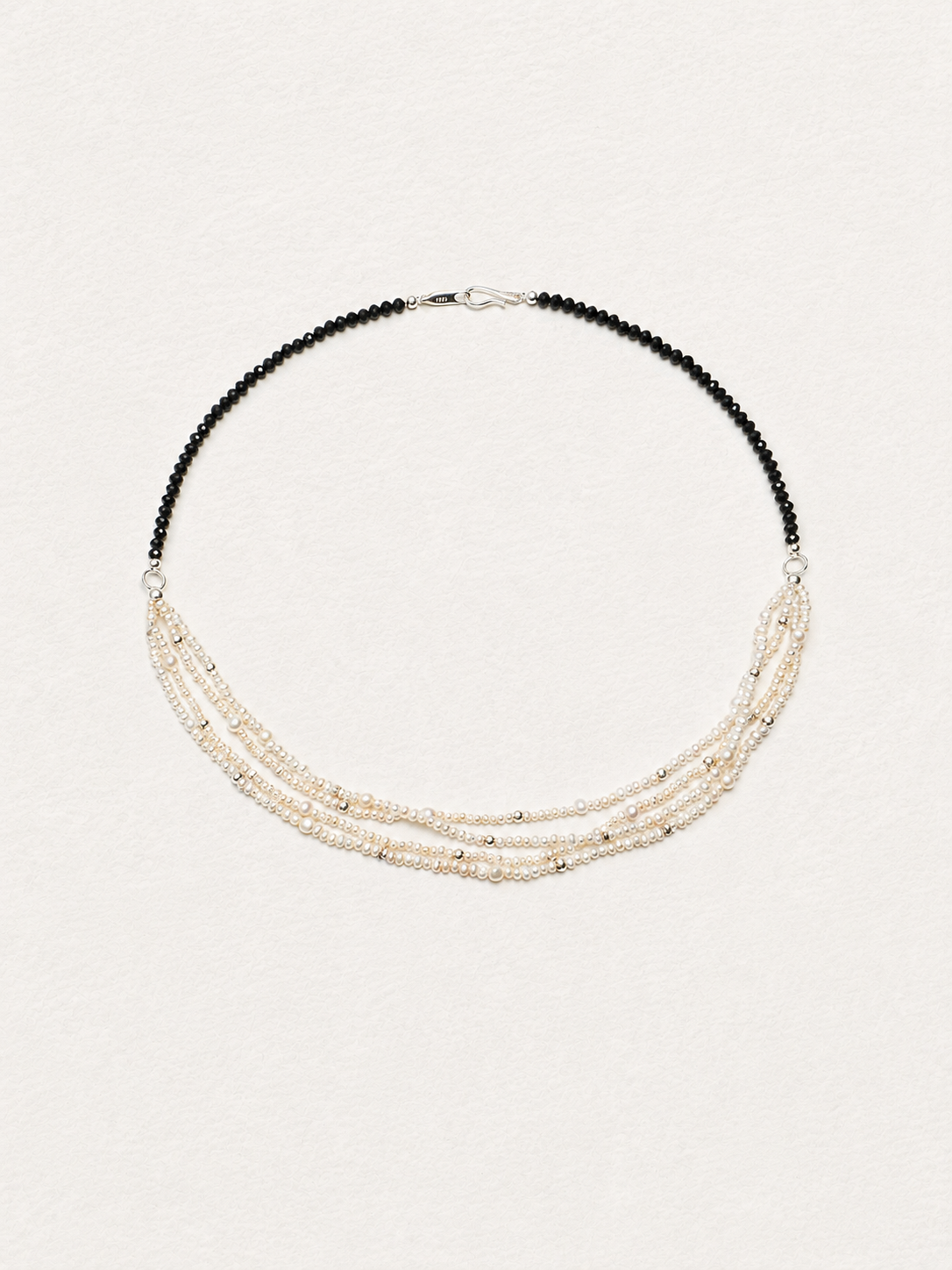Midnight Tide — Black Tourmaline & Pearl Necklace