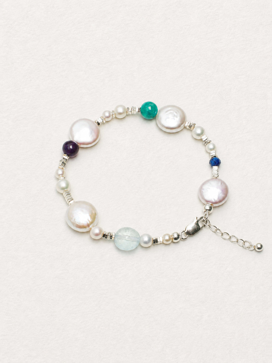 LUMERUNE Bonbon Gemstone and Pearl Bracelet — colorful gemstones and pearls