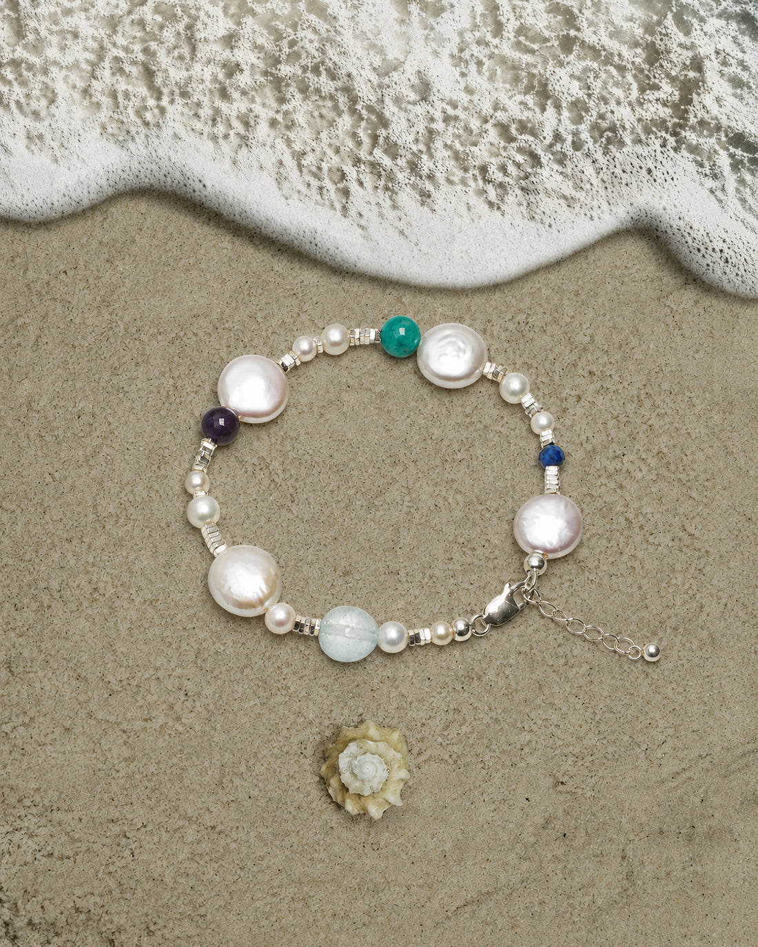LUMERUNE Bonbon Gemstone and Pearl Bracelet — colorful gemstones and pearls