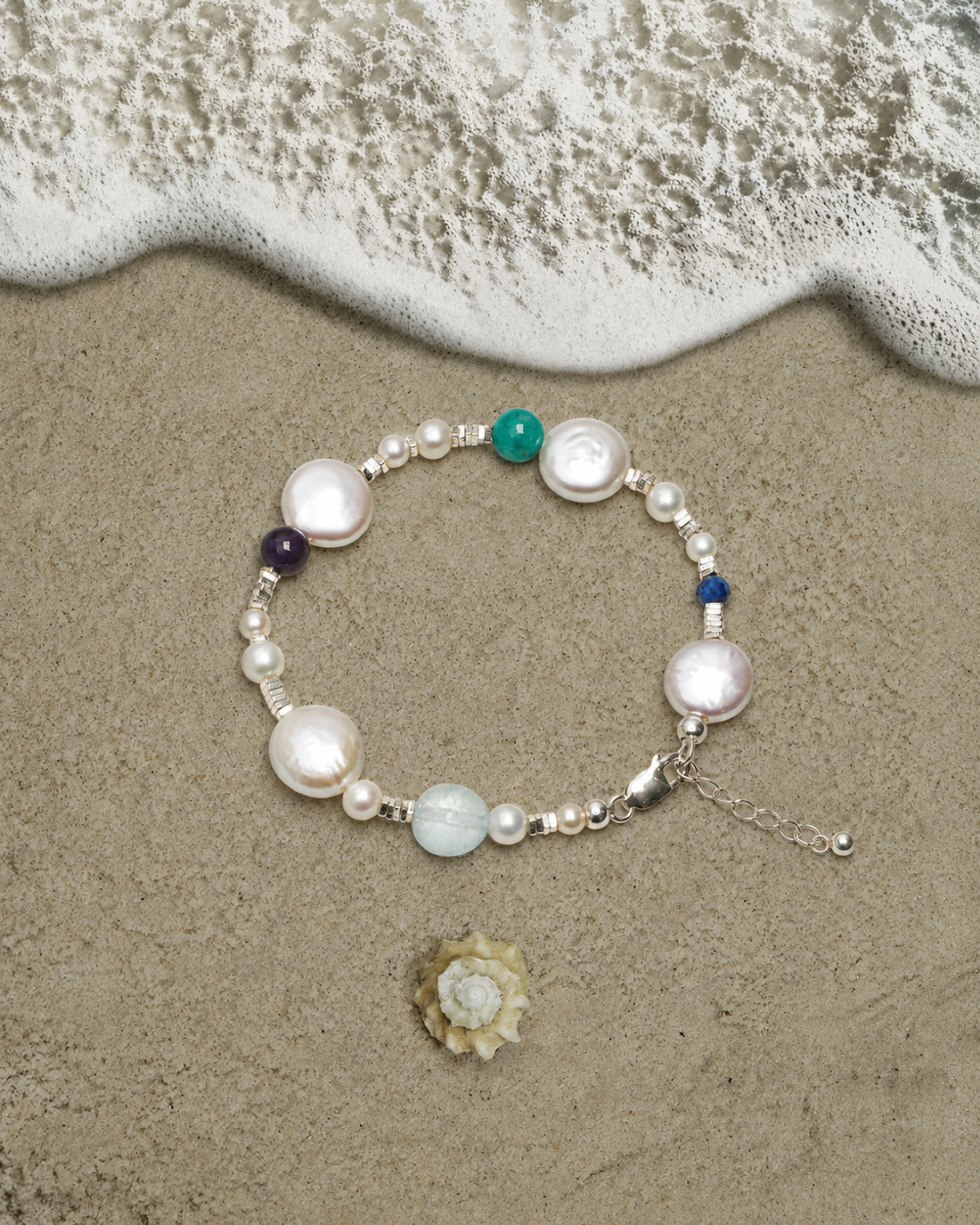 LUMERUNE Bonbon Gemstone and Pearl Bracelet — colorful gemstones and pearls