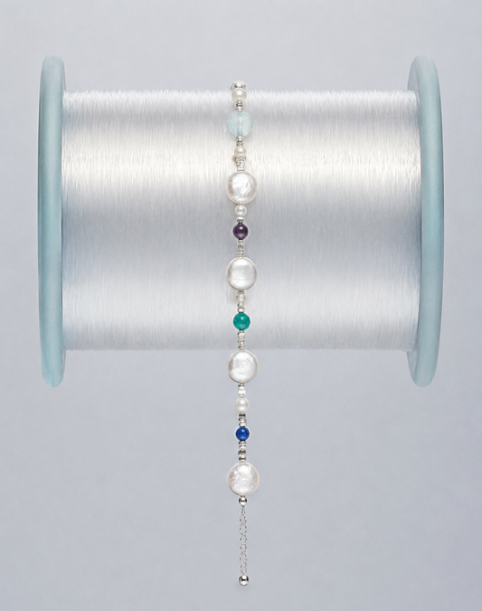 LUMERUNE Bonbon Gemstone and Pearl Bracelet — colorful gemstones and pearls