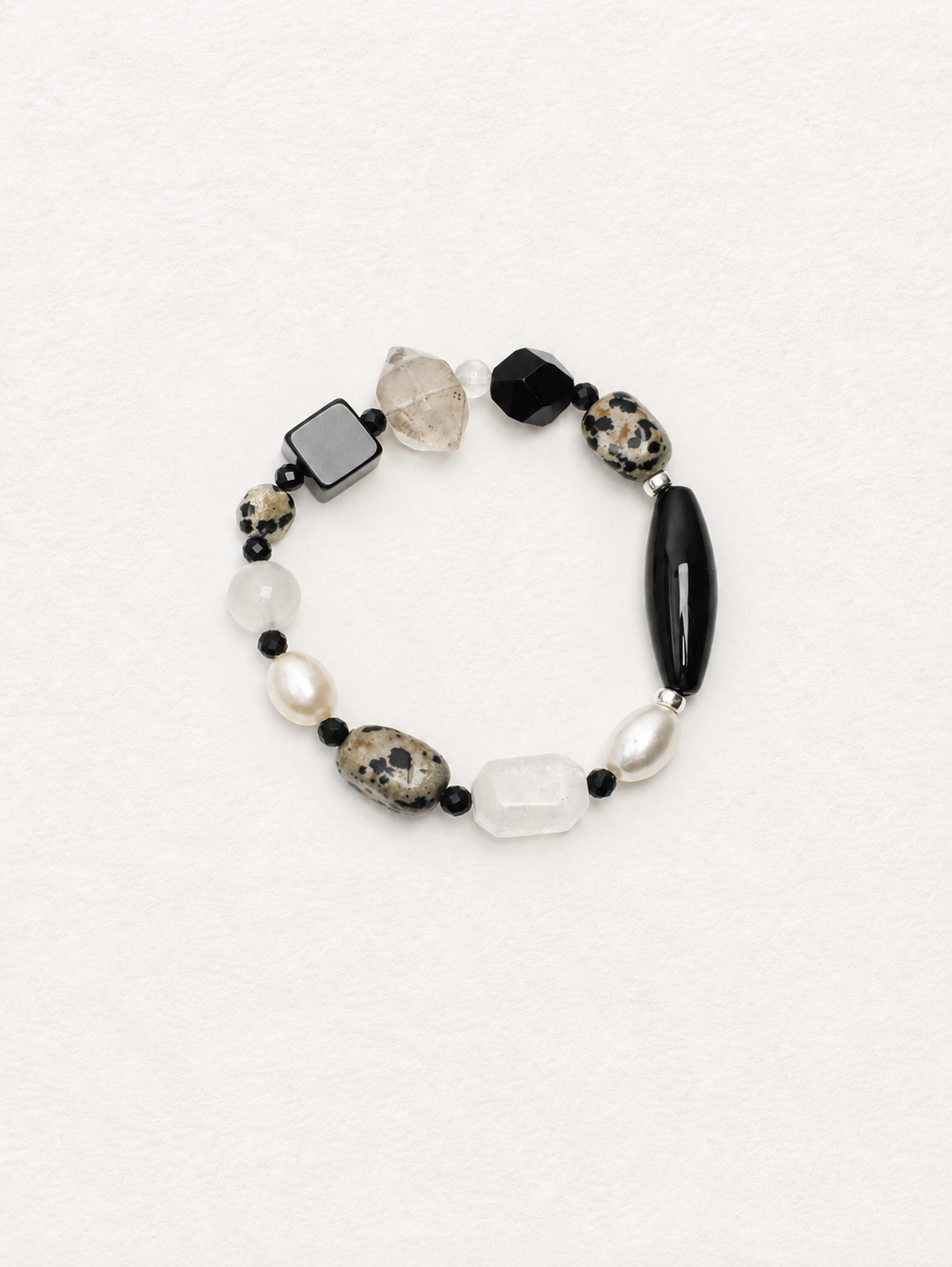 Noir Mosaic — Black Agate & Jasper Bracelet
