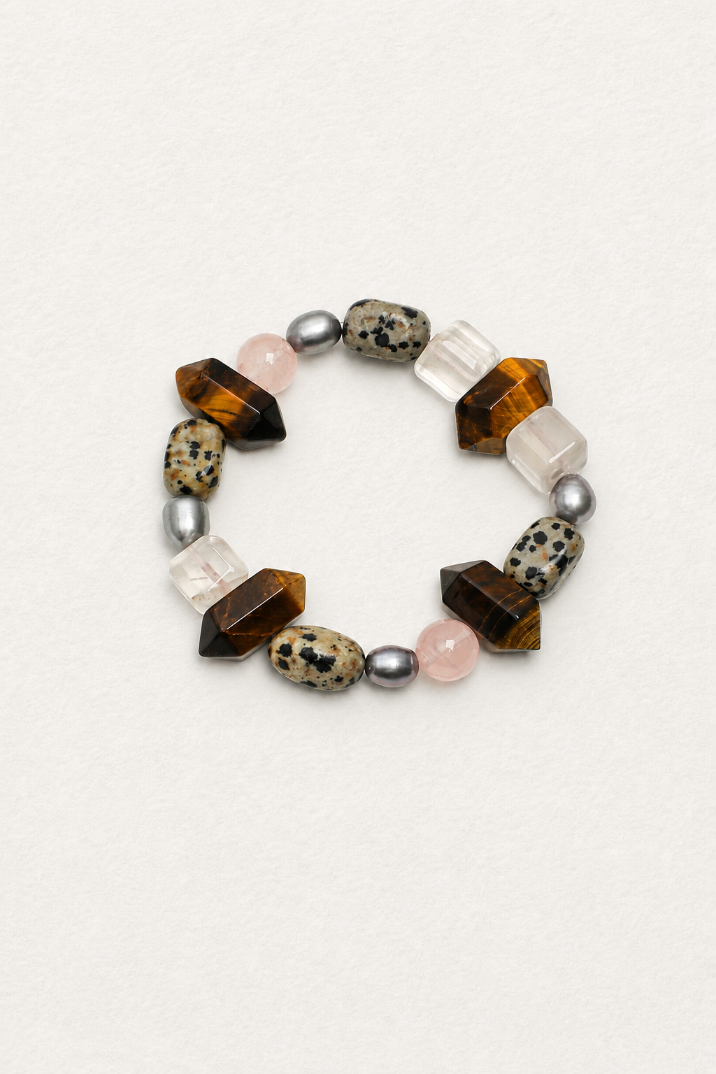 Amber Dusk — Tiger Eye & Rose Quartz Bracelet