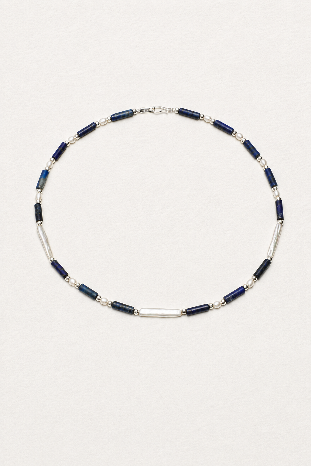 Midnight Current — Lapis Lazuli & Pearl Necklace