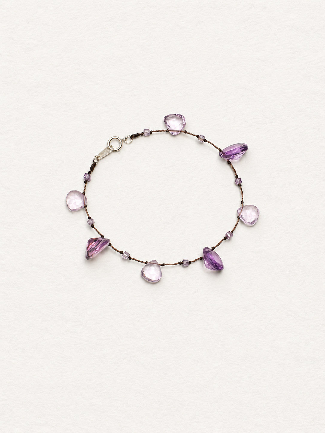 LUMERUNE Dewdrop Amethyst Bracelet — amethyst drops on a delicate strand