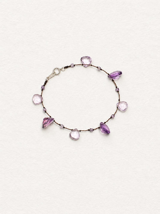 LUMERUNE Dewdrop Amethyst Bracelet — amethyst drops on a delicate strand
