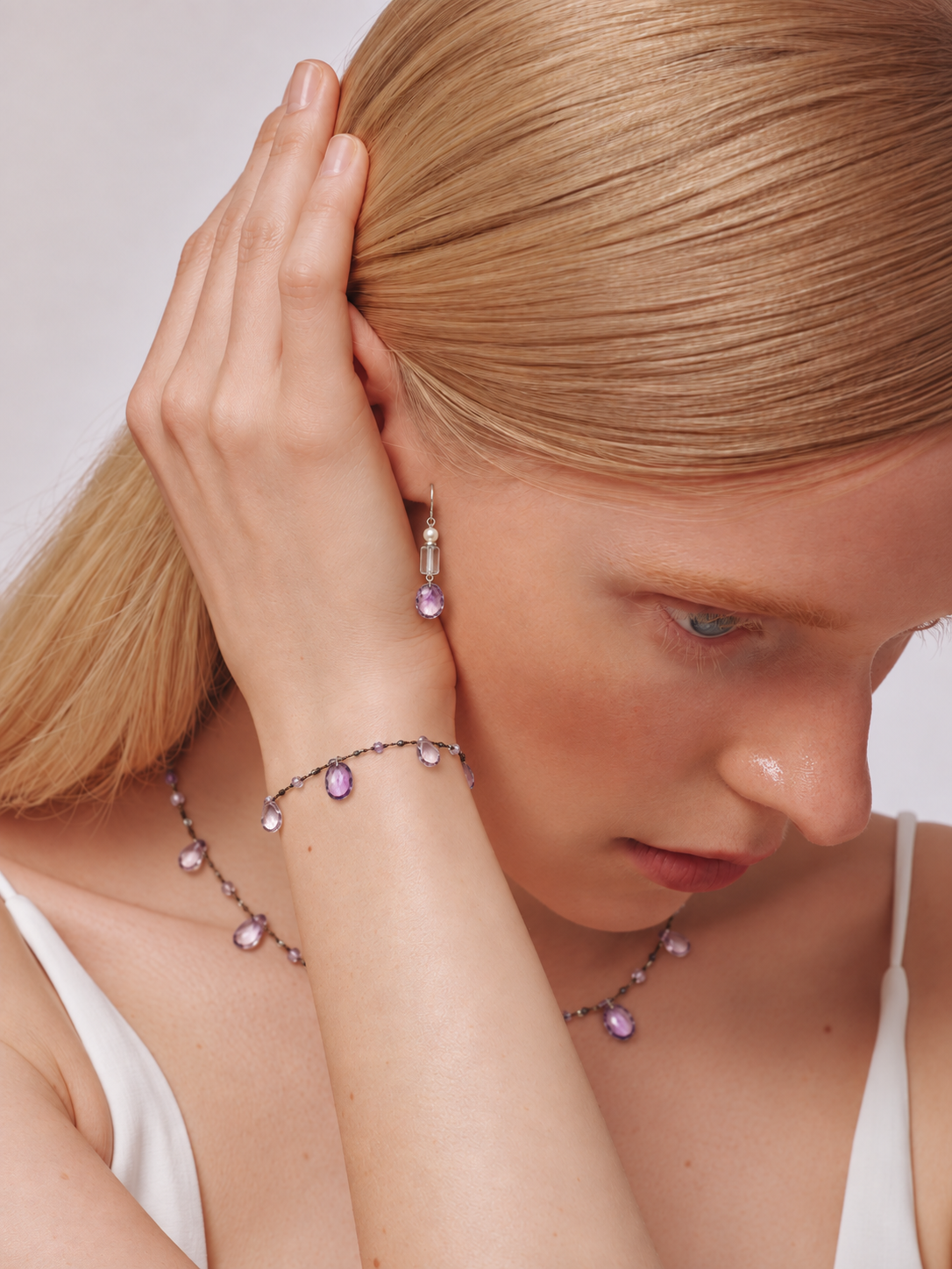Violet Drift — Amethyst Charm Bracelet