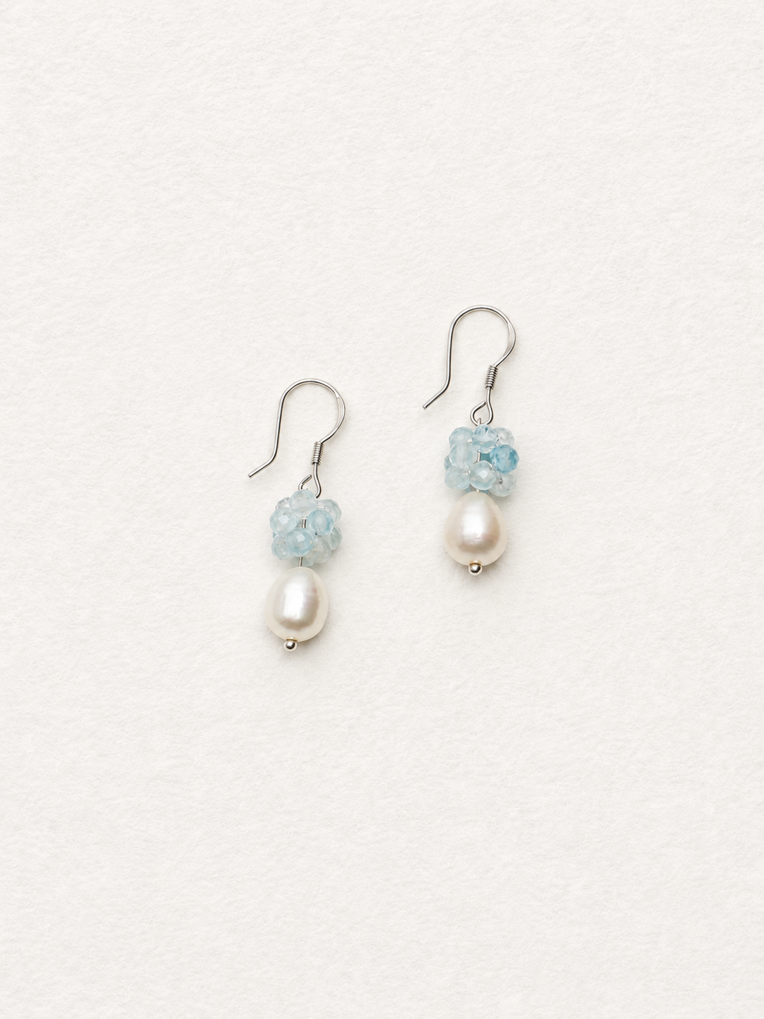 Aqua Bloom — Aquamarine & Pearl Drop Earrings