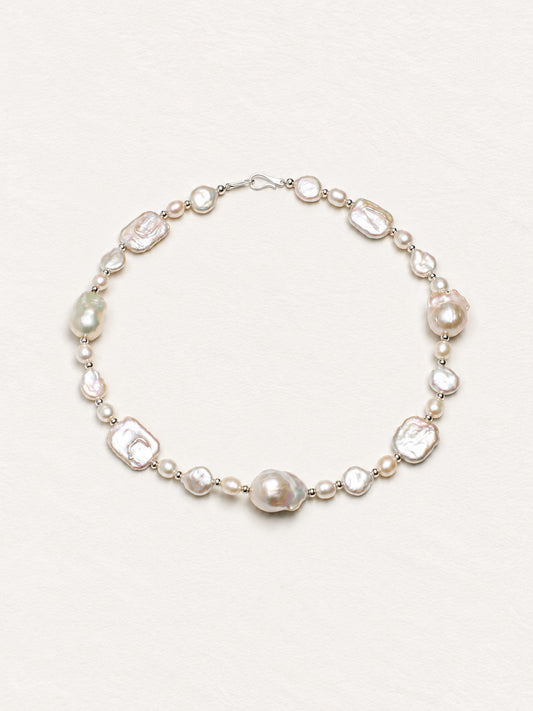 LUMERUNE Muse Baroque Pearl Necklace — natural baroque pearls in varied shapes
