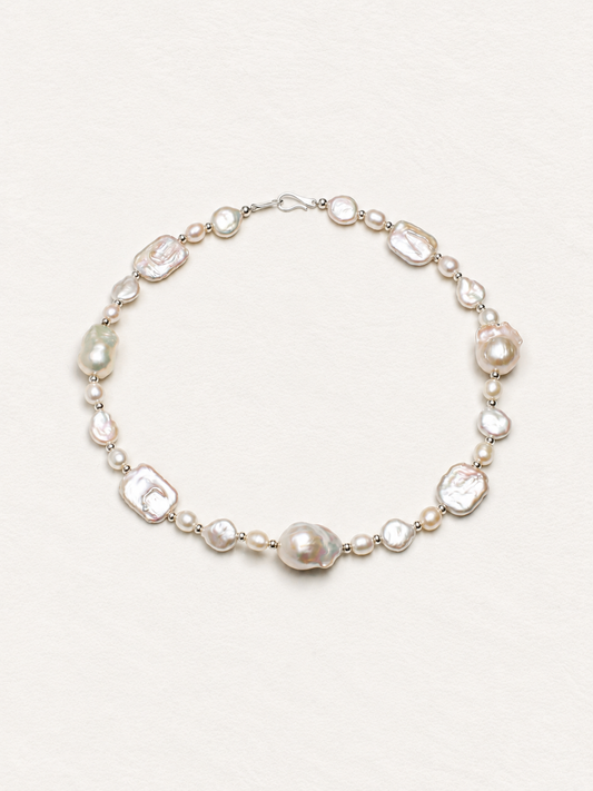 LUMERUNE Muse Baroque Pearl Necklace — natural baroque pearls in varied shapes