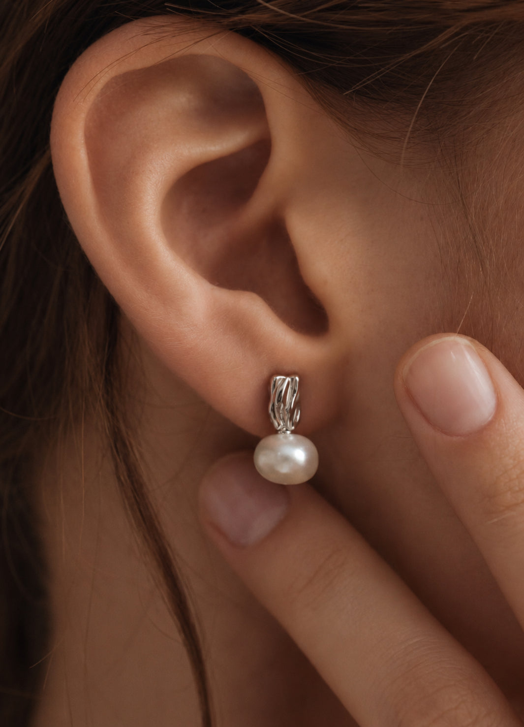LUMERUNE Muse Baroque Pearl Drop Earrings — baroque pearls with sculptural S925 silver settings