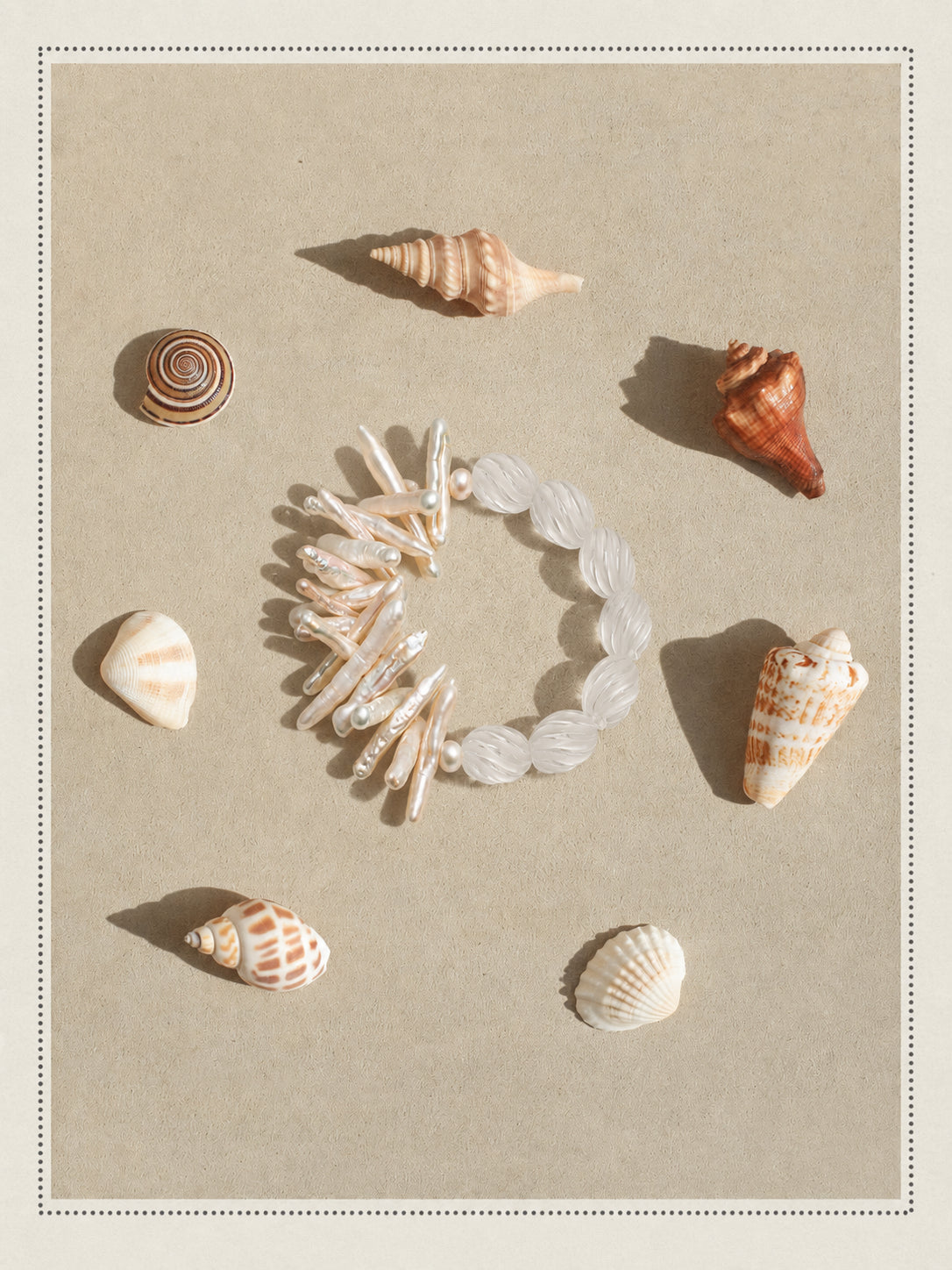 LUMERUNE Mineral Drift Clear Quartz and Stick Pearl Bracelet — clear quartz and organic stick pearls