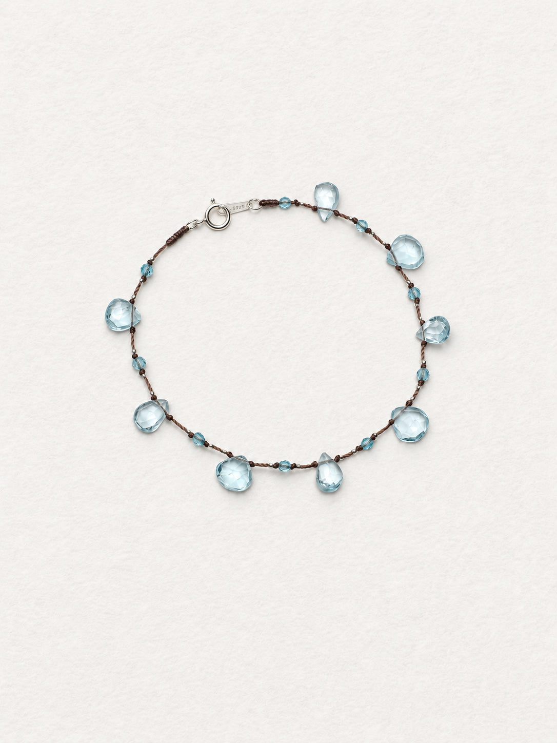 LUMERUNE Dewdrop Blue Topaz Bracelet — blue topaz, amethyst and green gemstone drops