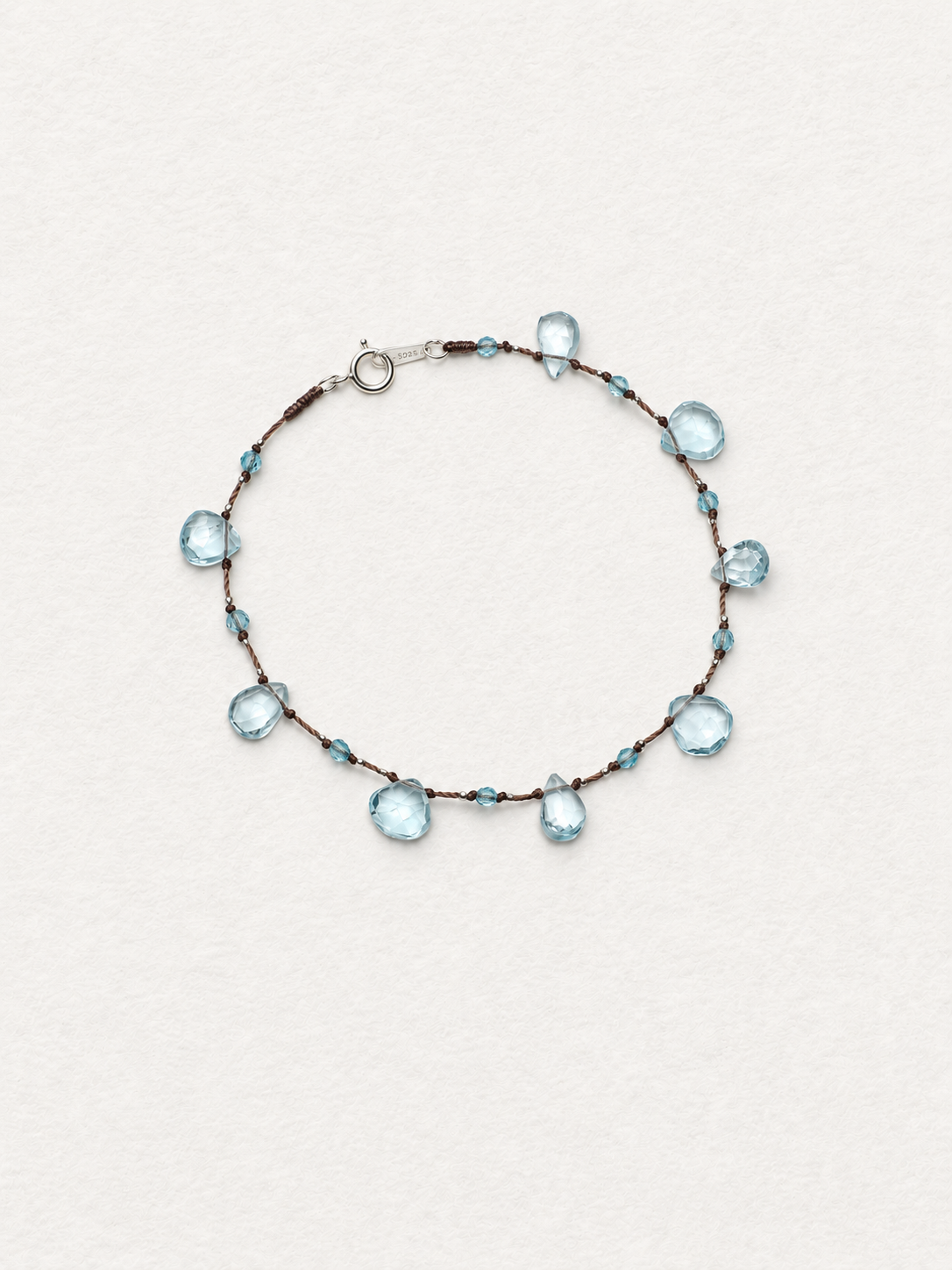 LUMERUNE Dewdrop Blue Topaz Bracelet with blue topaz gemstone drops