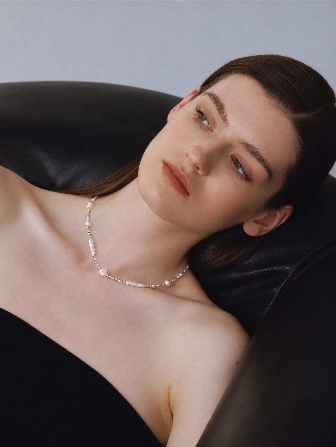 LUMERUNE Muse Mixed Pearl Necklace — mixed pearls and silver details