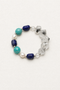 LUMERUNE Black Herkimer Quartz Bracelet With Mixed Gemstones — Black Herkimer Quartz, amazonite and lapis