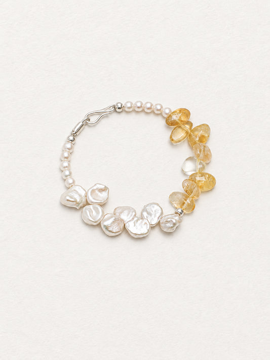 LUMERUNE Bloom Pearl Bracelet With Citrine — warm citrine and organic pearls