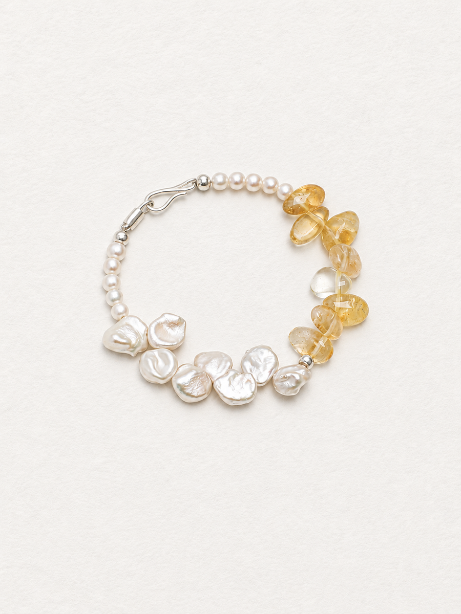 LUMERUNE Bloom Pearl Bracelet With Citrine — warm citrine and organic pearls