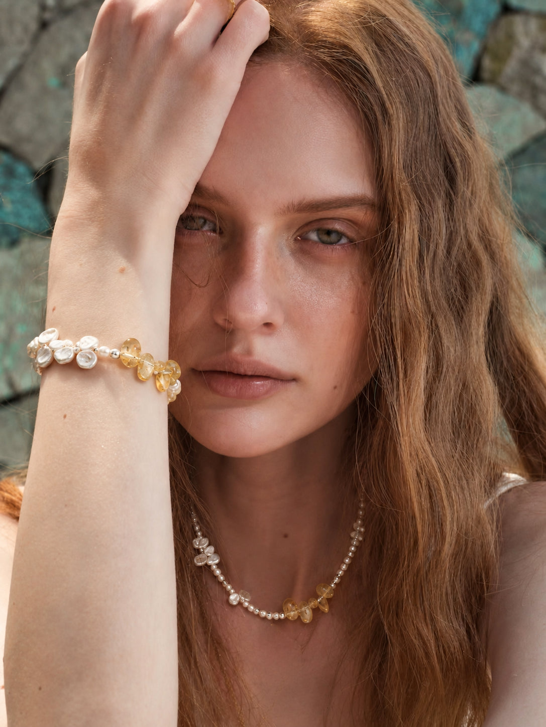 LUMERUNE Bloom Pearl Bracelet With Citrine — warm citrine and organic pearls