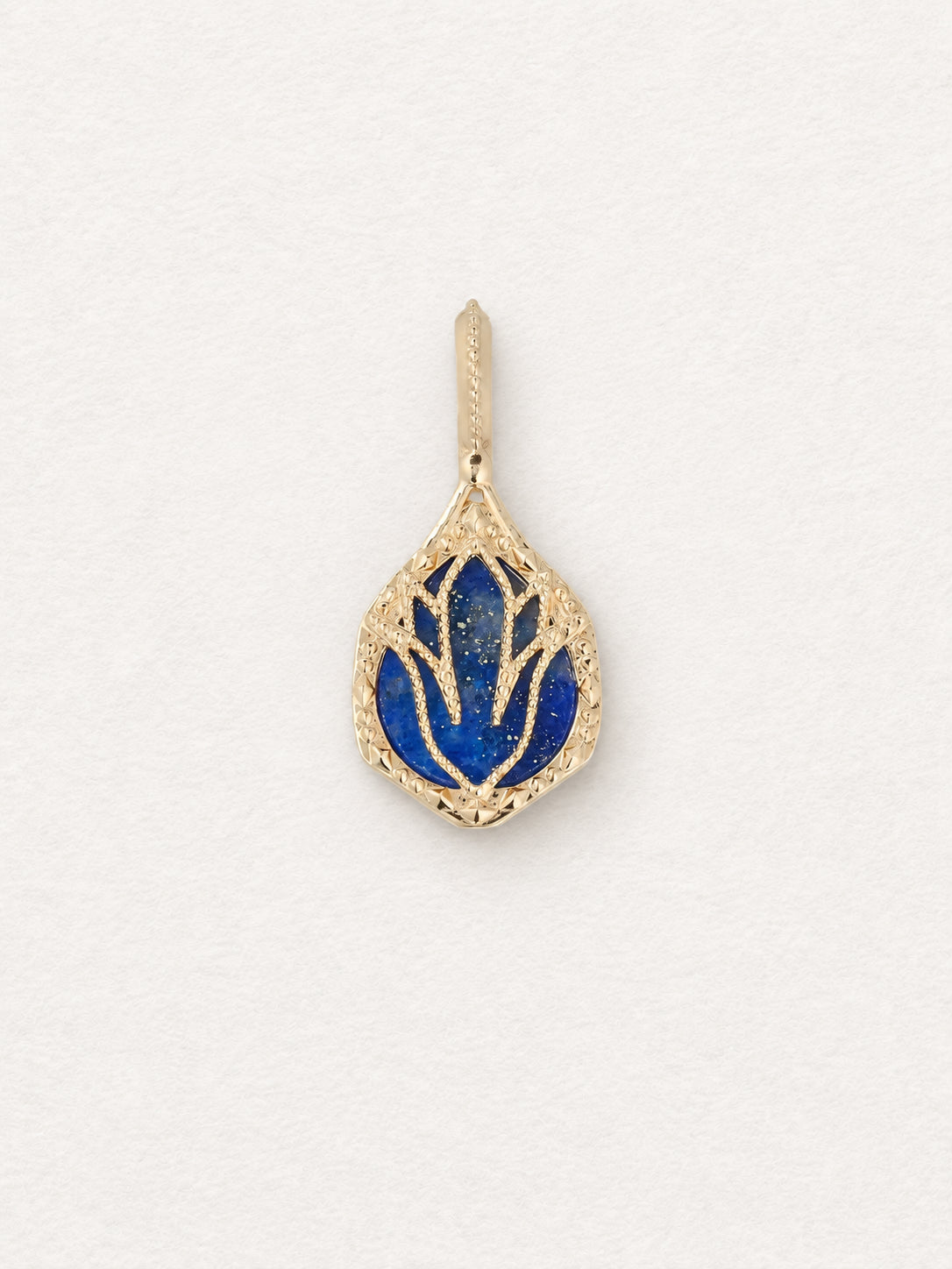 LUMERUNE Moonveil Lapis Lazuli Lotus Pendant With Labradorite Reversible — reversible lapis lazuli and labradorite pendant