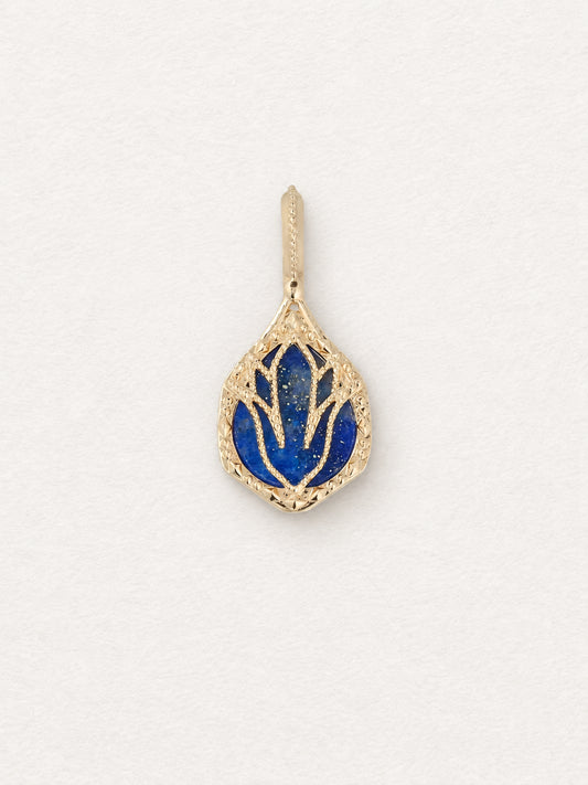 LUMERUNE Moonveil Lapis Lazuli Lotus Pendant With Labradorite Reversible — reversible lapis lazuli and labradorite pendant